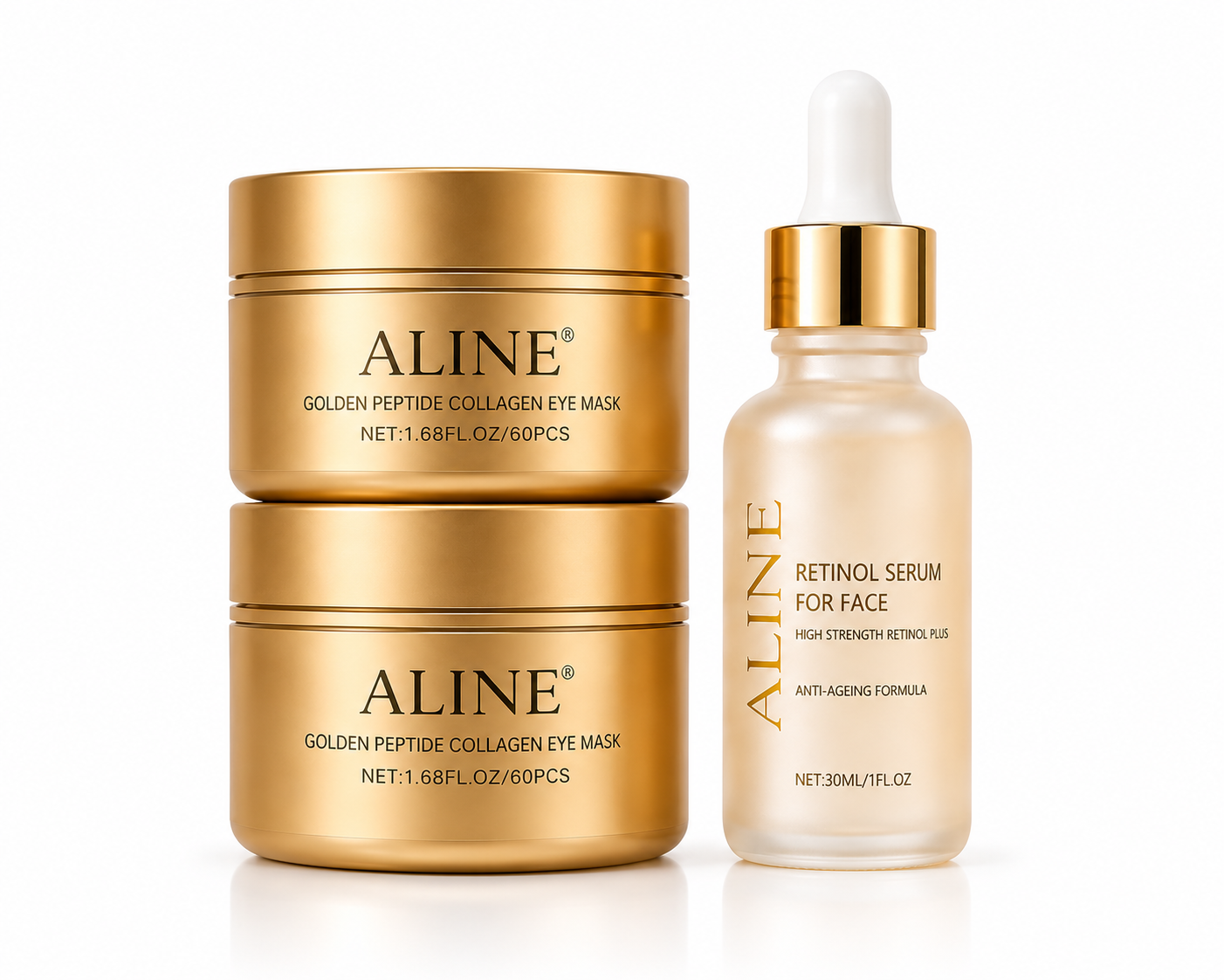 ALINE Eye Mask Duo + Retinol Serum — 2 Jars + 1 Serum